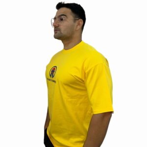 Ghosted Oversized Tee With Striking Back Logo (Yellow)